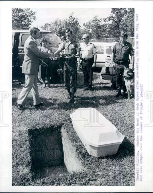 1987 Pasco County, FL Police K-9 Ninja Funeral, Deputy Jack Hypes Press Photo - Historic Images