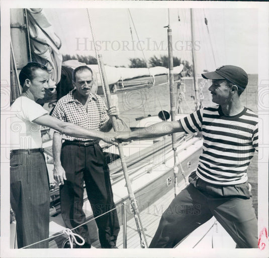 1952 St. Petersburg Florida Boat Race Winner, Cuban Yawl Ciclon Press Photo - Historic Images
