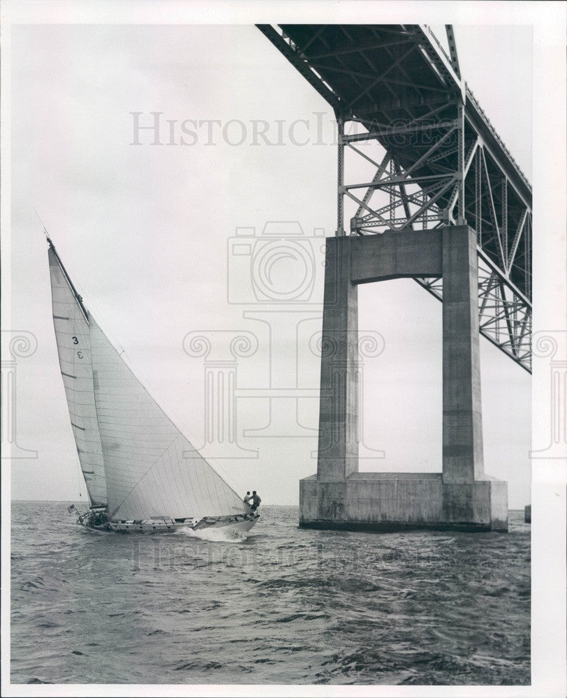 1964 St. Petersburg Florida Boat Race Winner, Cuban Yawl Ciclon Press Photo - Historic Images