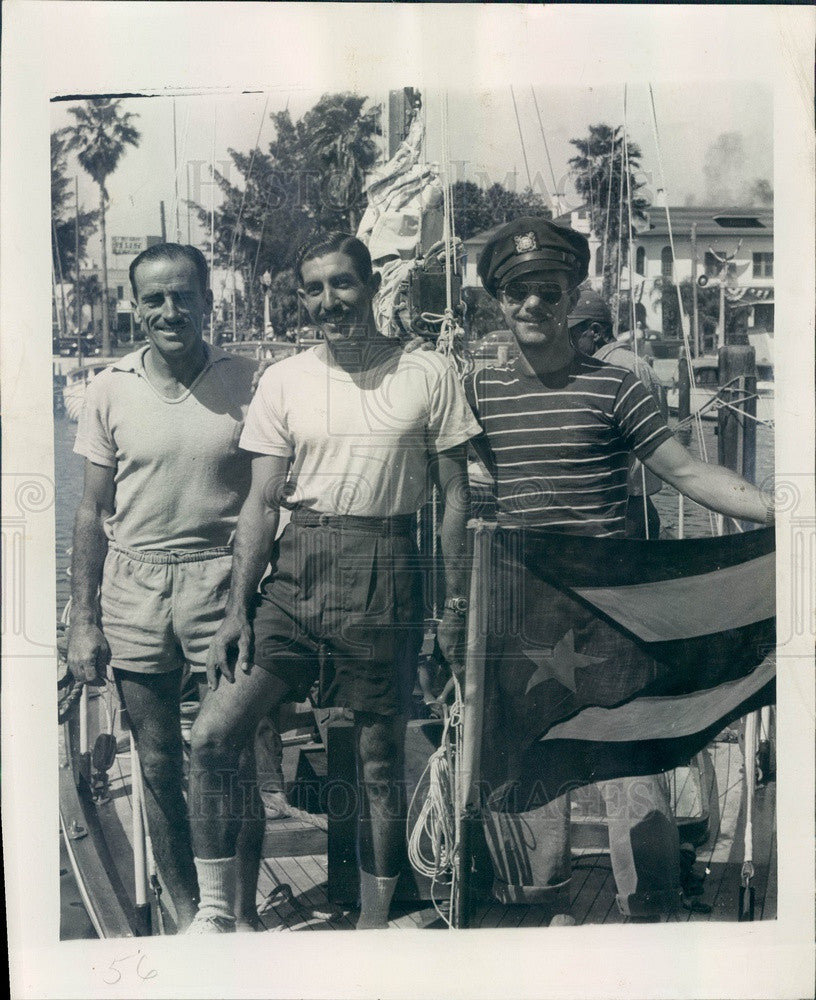 1949 St. Petersburg Florida Boat Race Winner, Cuban Yawl Ciclon Press Photo - Historic Images