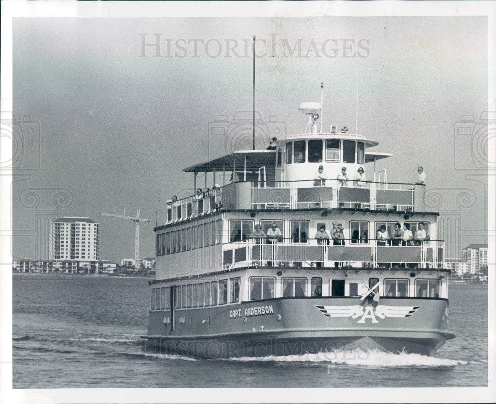 1984 St. Petersburg, FL Capt Anderson Dinner Cruise Ship Press Photo - Historic Images