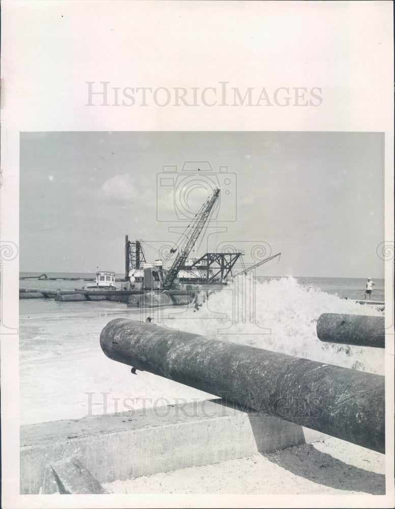 1967 St. Petersburg Florida Blind Pass Dredging Press Photo - Historic Images