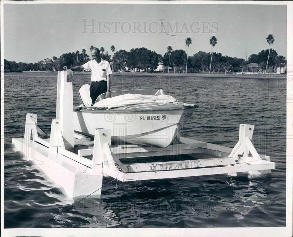 1966 Florida Floating Boat Dock, George Gearneough Press Photo - Historic Images
