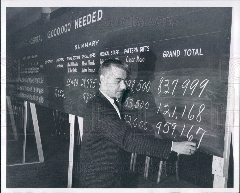 1960 Denver, CO St Joseph Hospital Fund Campaign, George Callahan Press Photo - Historic Images