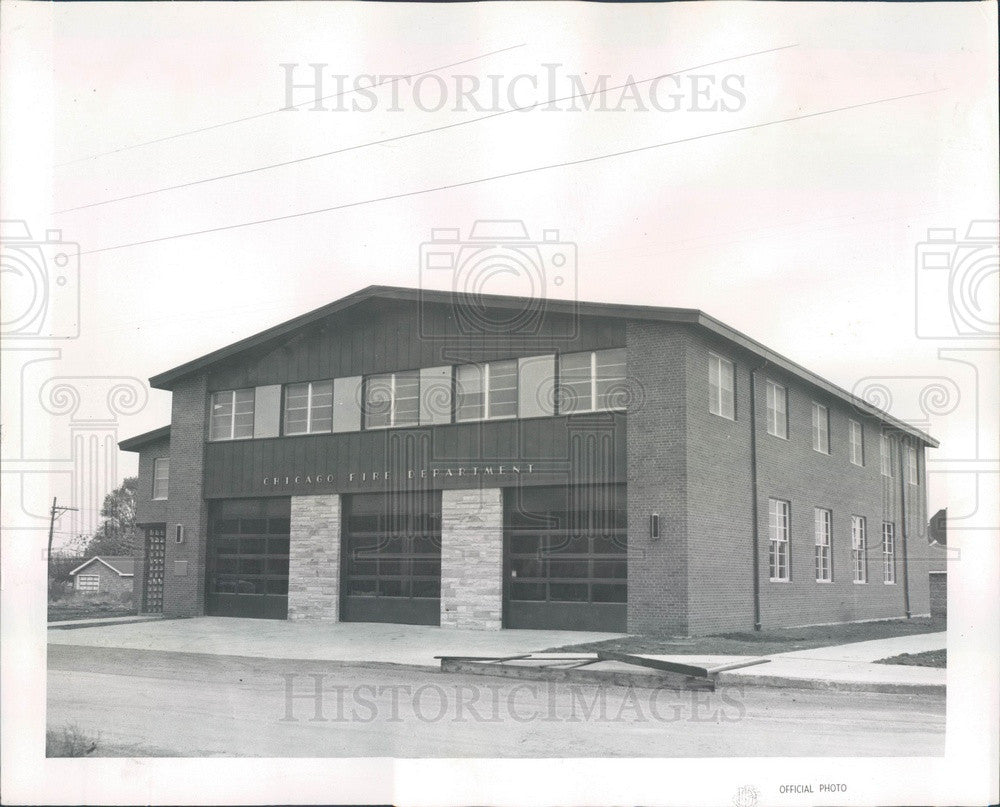 1960 Chicago, Illinois Fire Station at S Narragansett Press Photo - Historic Images