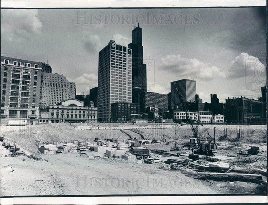 1974 Chicago, IL Federal Social Security Office Bldg Construction Press Photo - Historic Images
