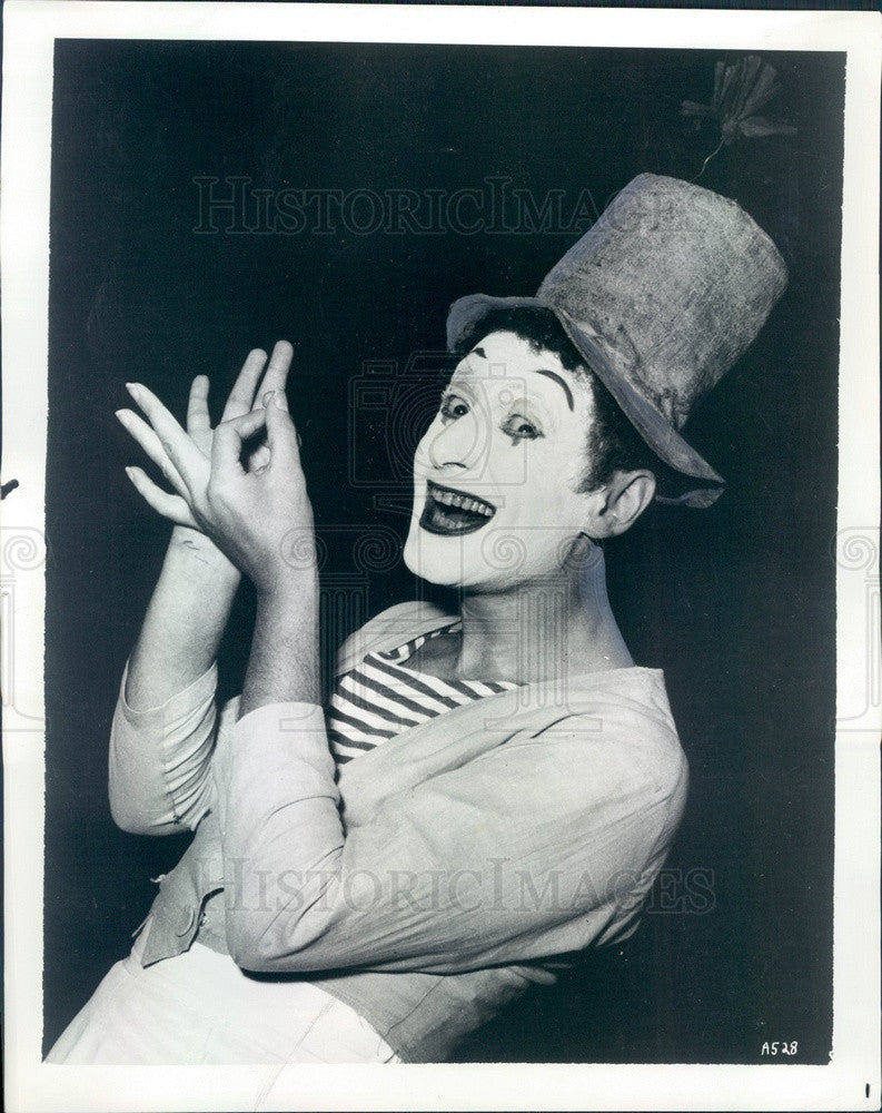 1970 Mime Marcel Marceau Press Photo - Historic Images