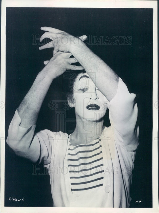 1961 Mime Marcel Marceau Press Photo - Historic Images