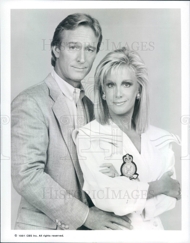 1991 Hollywood Actors Ted Shackelford &amp; Joan Van Ark Press Photo - Historic Images