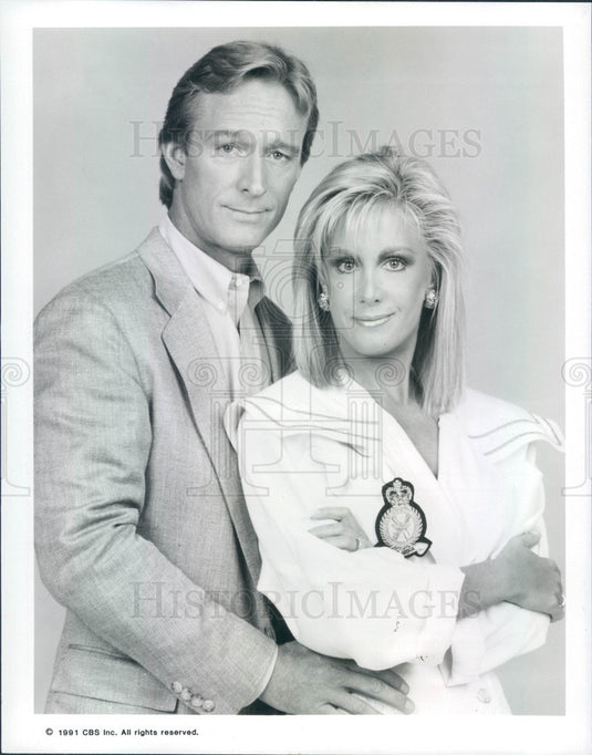 1991 Hollywood Actors Ted Shackelford & Joan Van Ark Press Photo - Historic Images
