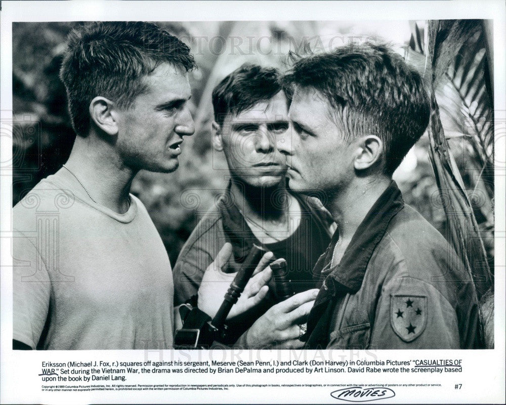 1989 Hollywood Actors Michael J Fox/Sean Penn/Don Harvey Press Photo - Historic Images