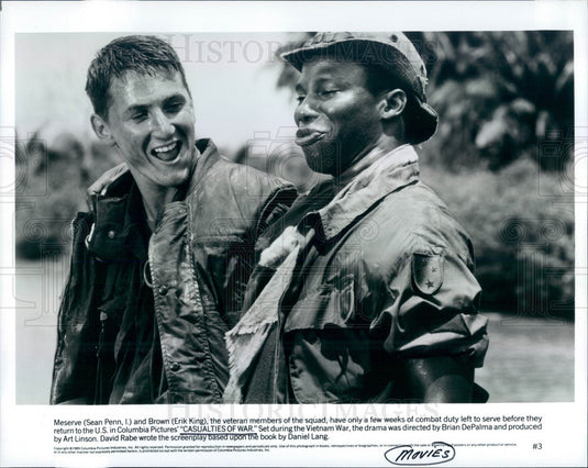 1989 Hollywood Actors Sean Penn & Erik King Press Photo - Historic Images