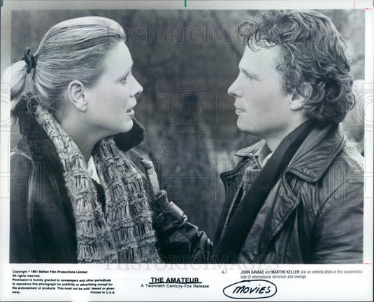 1981 Hollywood Actors John Savage & Marthe Keller Press Photo - Historic Images