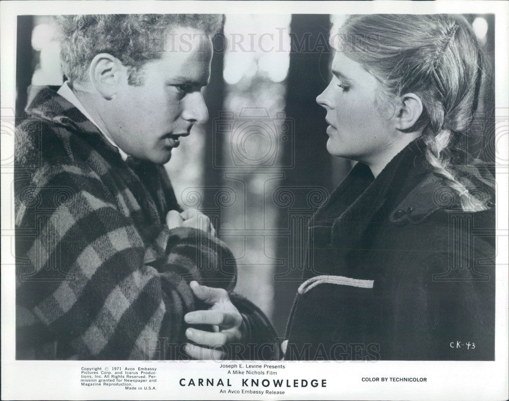 1971 Hollywood Actors Art Garfunkel &amp; Candice Bergen Press Photo - Historic Images