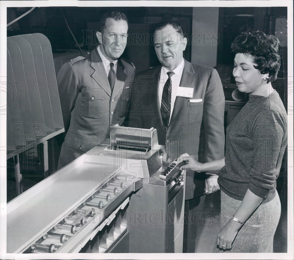 1956 Denver, Colorado IBM Card Sorting Machine at Air Force Reserve Pr ...