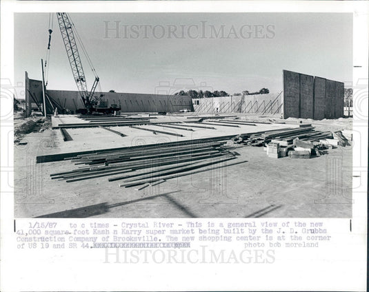 1987 Crystal River, Florida Kash & Karry Market Construction Press Photo - Historic Images