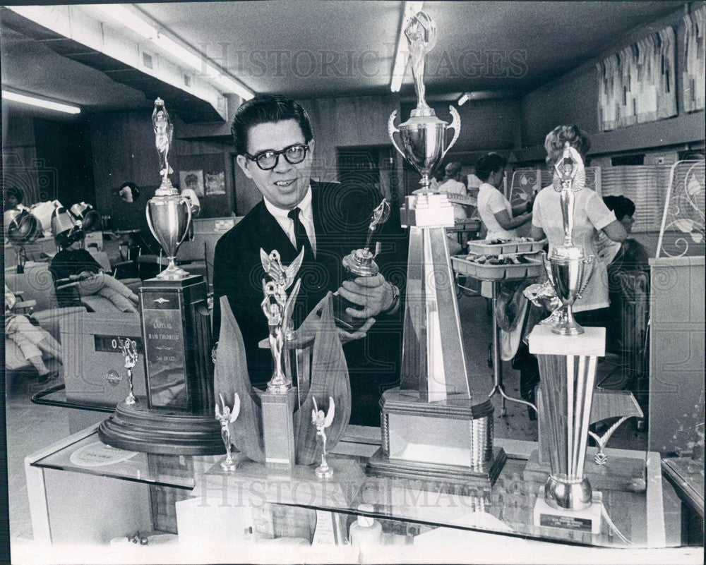 1966 Denver, Colorado Stylart Beauty Salon Owner Bob Melander Press Photo - Historic Images