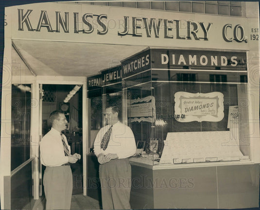 1946 St. Petersburg Florida Kaniss Jewelry Co, Paul & Charles Kaniss Press Photo - Historic Images