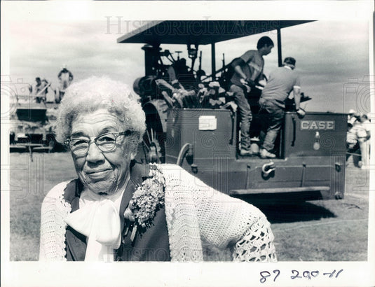1987 Yuma, Colorado Old Thrasher Day Queen Florence Lewien Press Photo - Historic Images