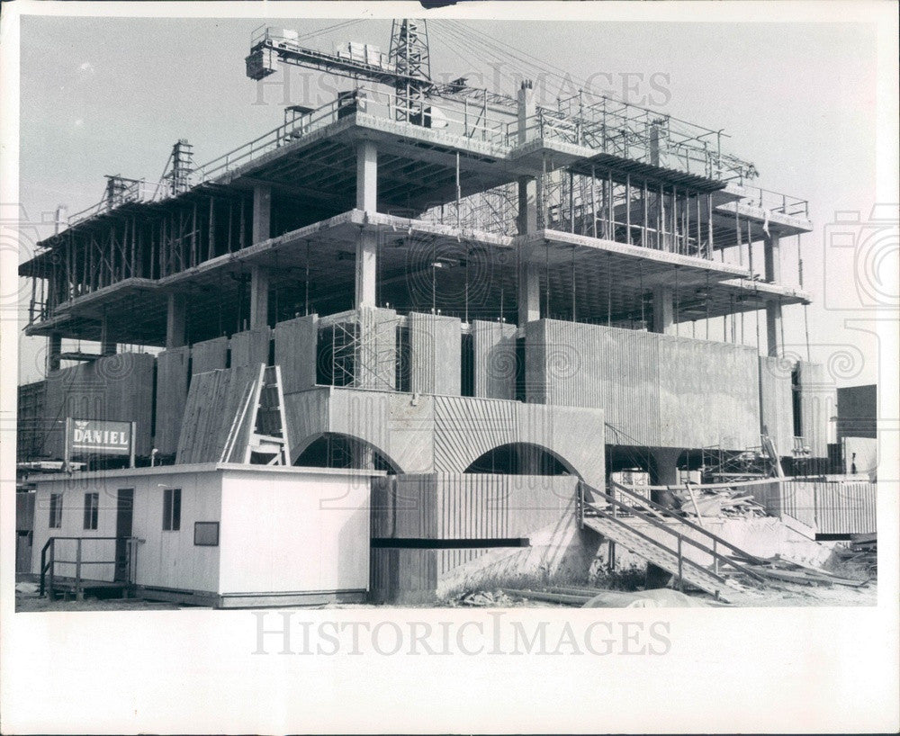 1969 St. Petersburg FL Pinellas County Judicial Bldg Construction Press Photo - Historic Images