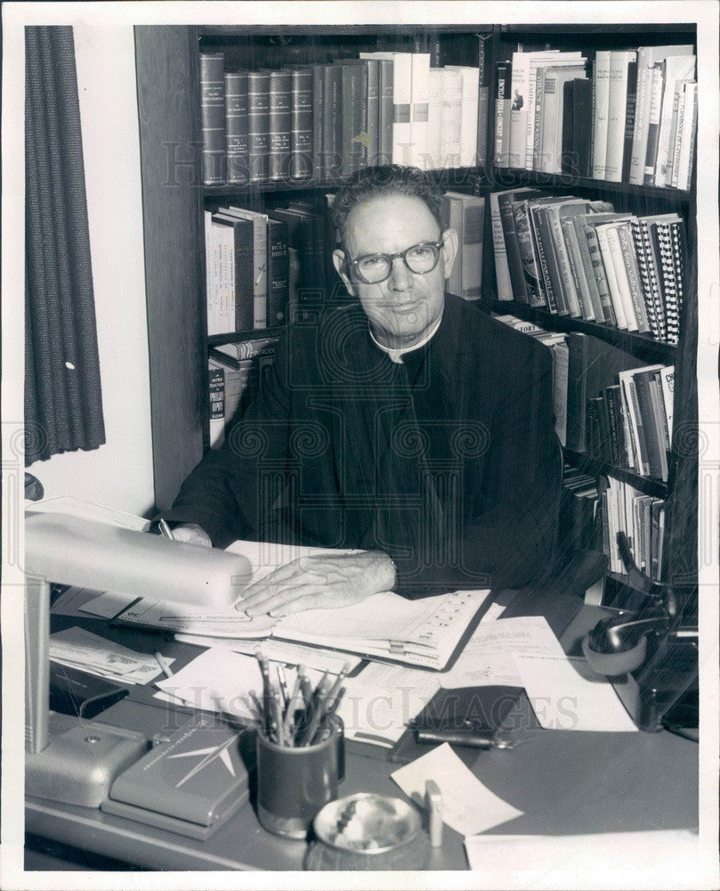 1964 Colorado Catholic Chaplain Lt Col Edward Leyden Press Photo - Historic Images