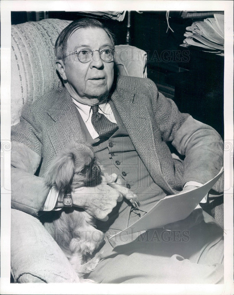 1943 Author &amp; Military Historian Rupert Hughes Press Photo - Historic Images