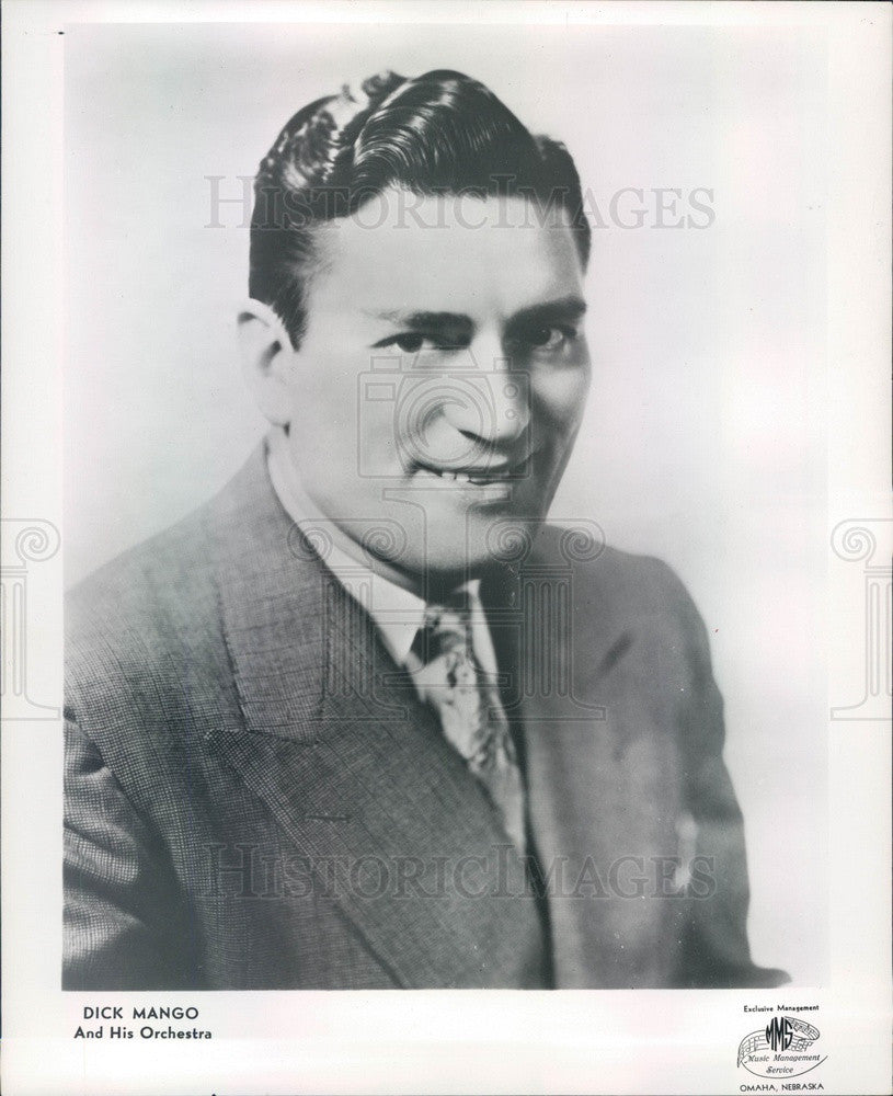 1951 Orchestra Leader &amp; Saxophonist Dick Mango Press Photo - Historic Images