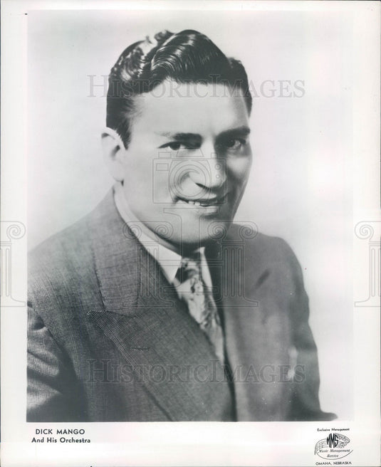 1951 Orchestra Leader & Saxophonist Dick Mango Press Photo - Historic Images