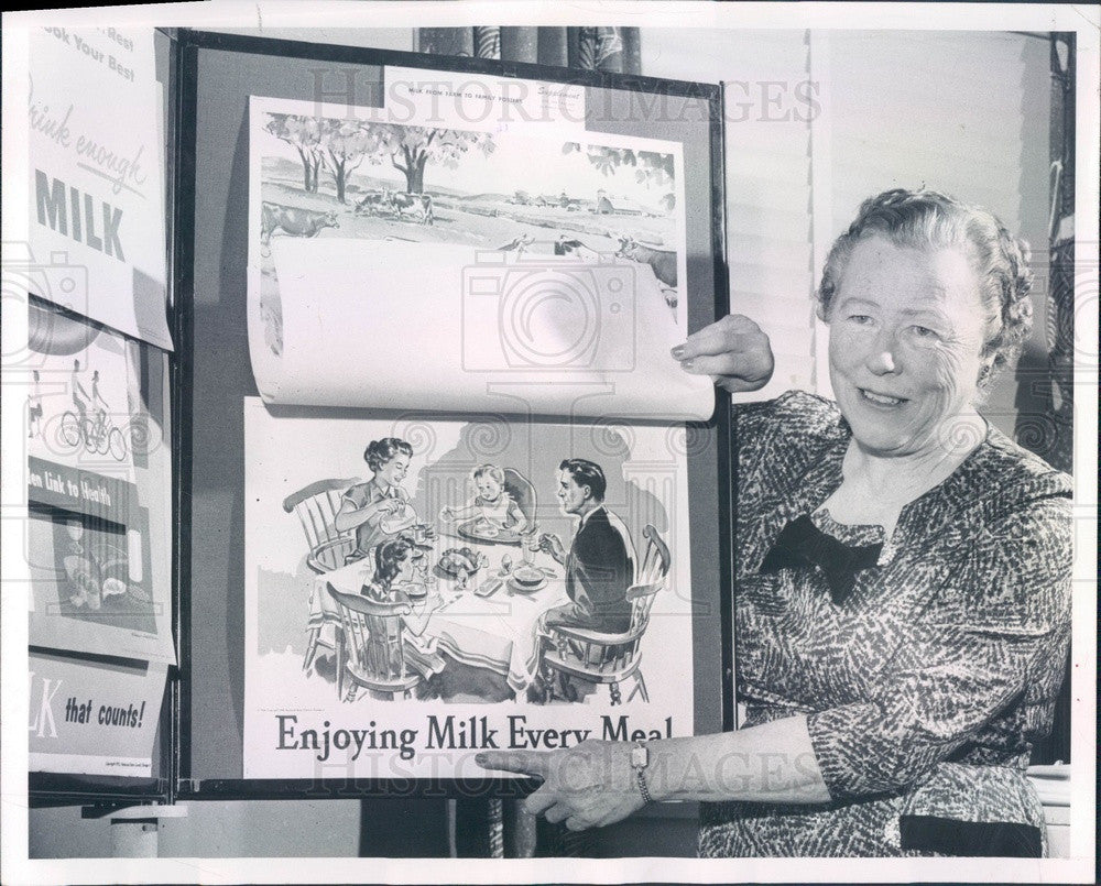 1957 Denver, Colorado Dairy Council Director Mrs. Neven Kilpatrick Press Photo - Historic Images