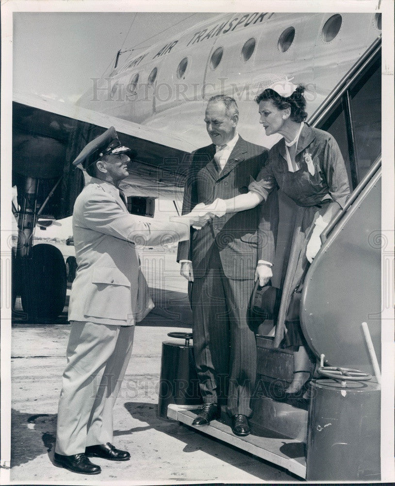 1952 Secretary of State Dean Acheson with Lowry AFB Commandant Press Photo - Historic Images