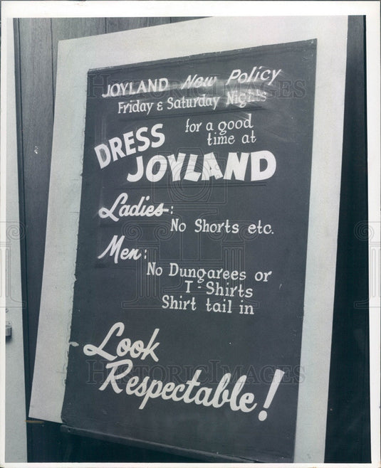 1969 St. Petersburg Florida Joyland Park Sign Press Photo - Historic Images