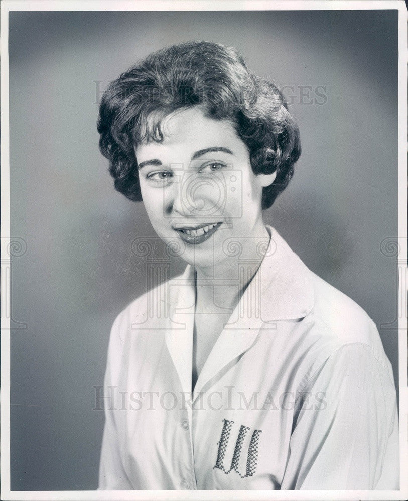 1960 Detroit, Michigan Skater Sally Wells Press Photo - Historic Images
