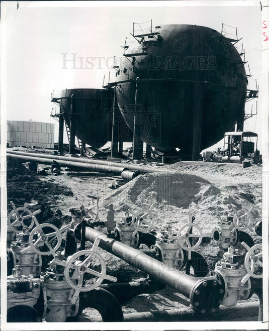 1958 Kansas Terminal Barrel Tanks & Blending Manifold Press Photo - Historic Images