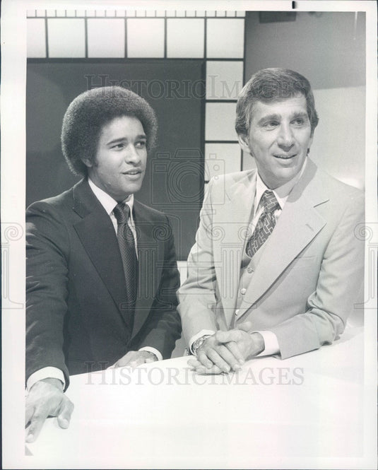 1981 TV Show Grandstand Co-Hosts Lee Leonard & Bryant Gumbel Press Photo - Historic Images