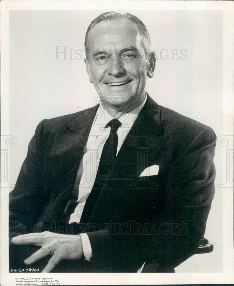 1960 Hollywood Actor &amp; Movie Star Fredric March Press Photo - Historic Images