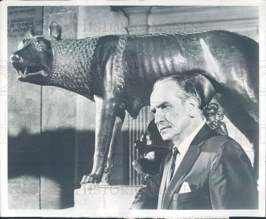 1966 Hollywood Actor & Movie Star Fredric March Press Photo - Historic Images