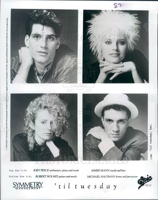 1985 American New Wave Band Til Tuesday Original Members Press Photo - Historic Images