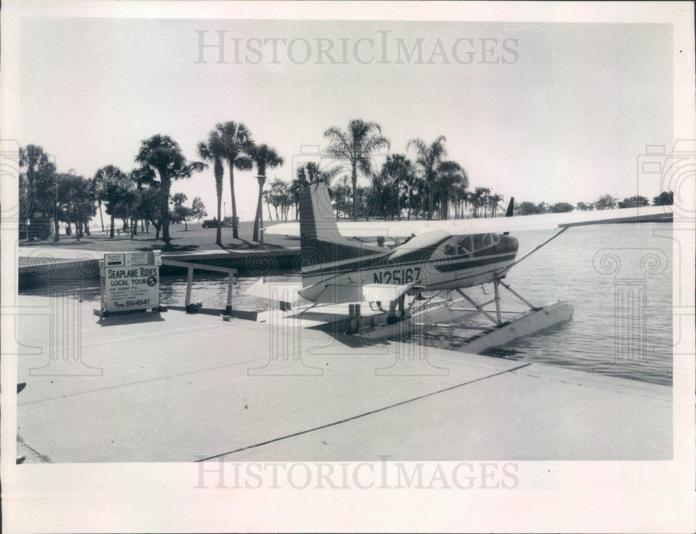 1970 Sarasota City Island, Florida Seaplane Press Photo - Historic Images