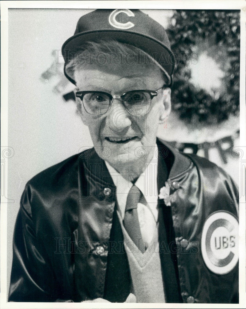 1983 Chicago Cubs Fan Emil Hochel on his 100th Birthday Press Photo - Historic Images
