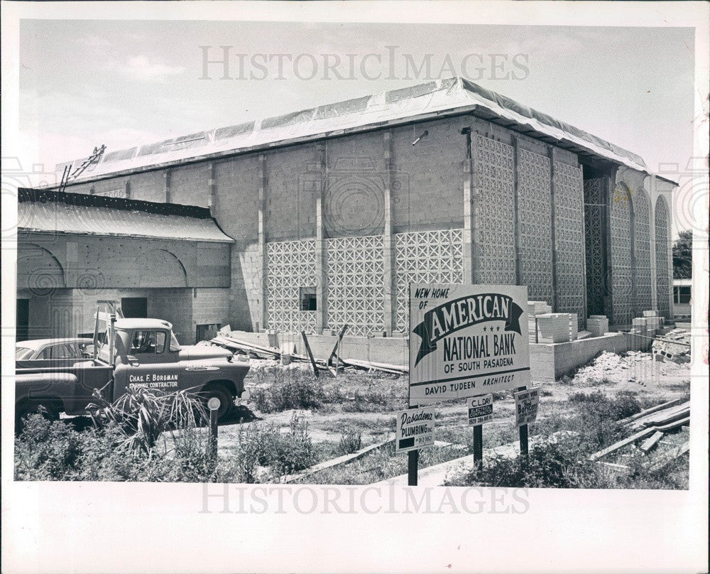 1963 Pinellas County FL American Natl Bank S. Pasadena Construction Press Photo - Historic Images