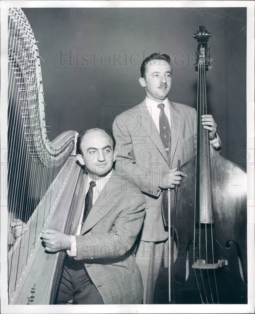 1957 Detroit Symphony Musicians Aristed Wurtzler &amp; Bela Wurtzler Press Photo - Historic Images