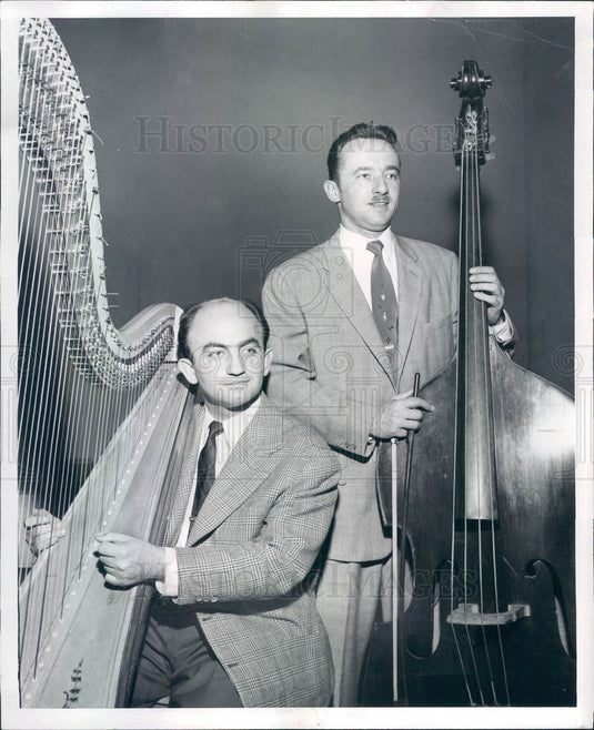 1957 Detroit Symphony Musicians Aristed Wurtzler & Bela Wurtzler Press Photo - Historic Images