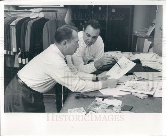 1959 Men's Fashion Designer Allan Mauck & Manufacturer Henry Gilbert Press Photo - Historic Images