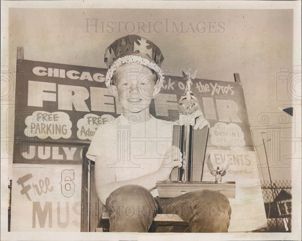 1966 Chicago, Illinois Free Fair Freckle King Jeff Wojcik Press Photo - Historic Images