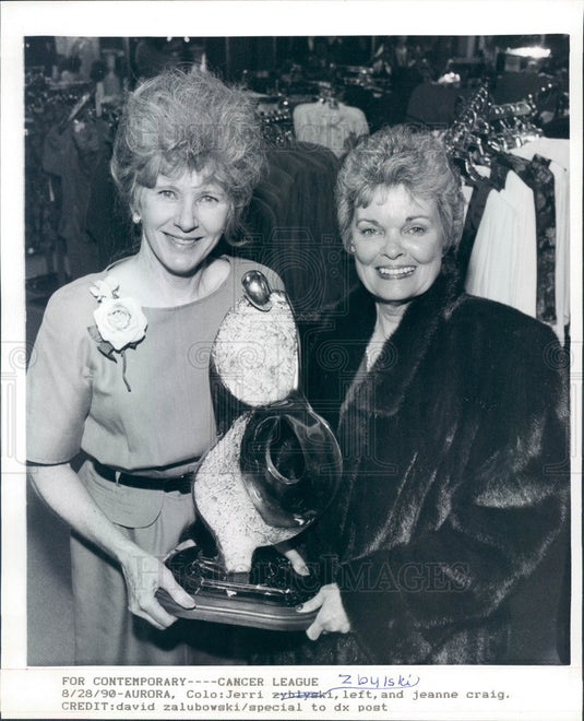 1990 Aurora, Colorado Cancer League, Jerri Zbylski & Jeanne Craig Press Photo - Historic Images
