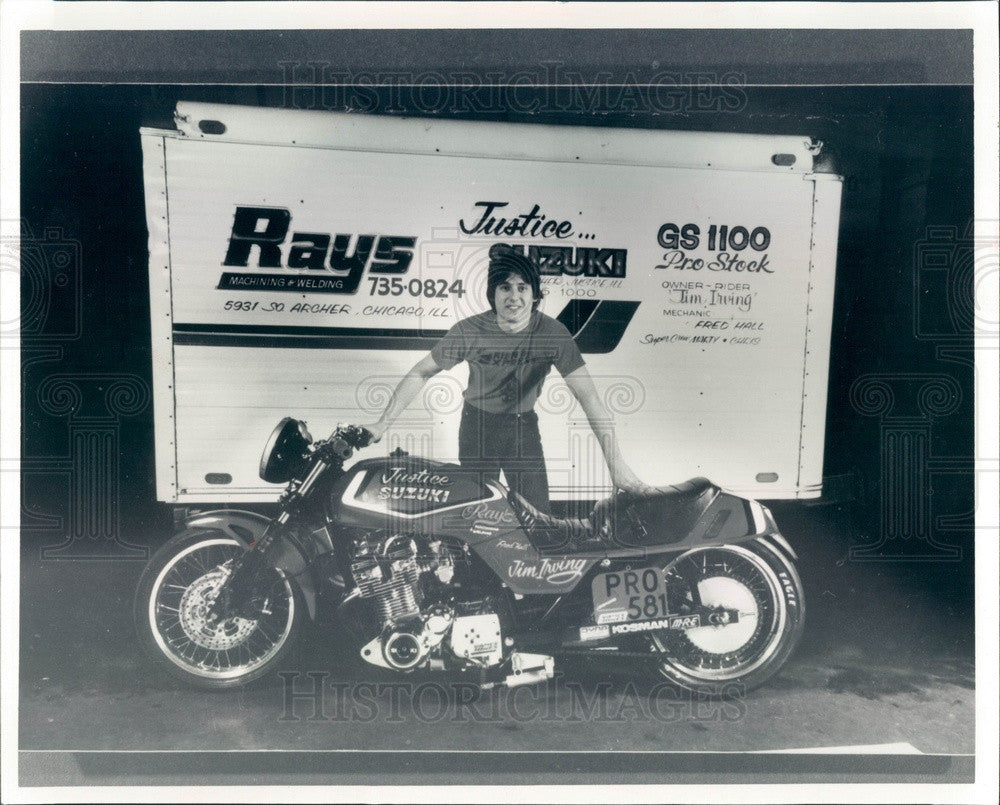 1986 Chicago, Illinois Motorcyclist Jim Irving Press Photo - Historic Images