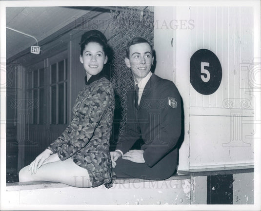 1966 Detroit, Michigan Skating Club Myrna Boclek & Tim Wood Press Photo - Historic Images