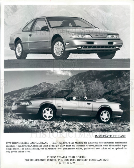 1992 Ford Mustang & Thunderbird 1992 Press Photo - Historic Images