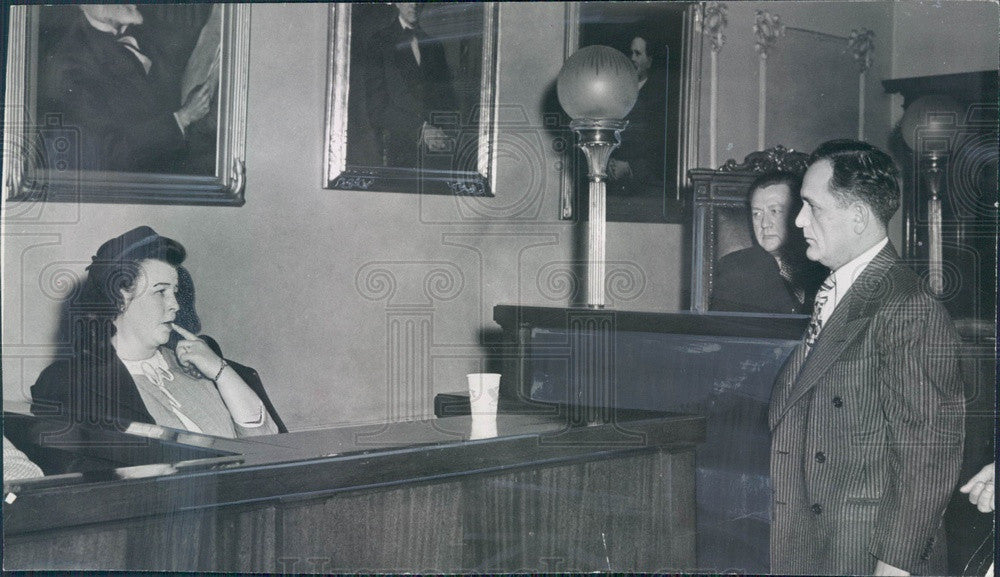 1945 Detroit, MI Gangster Peter Mahoney, Judge William Bibbings Press Photo - Historic Images