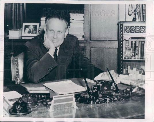 1952 Michigan State College President Dr. John Hannah Press Photo - Historic Images